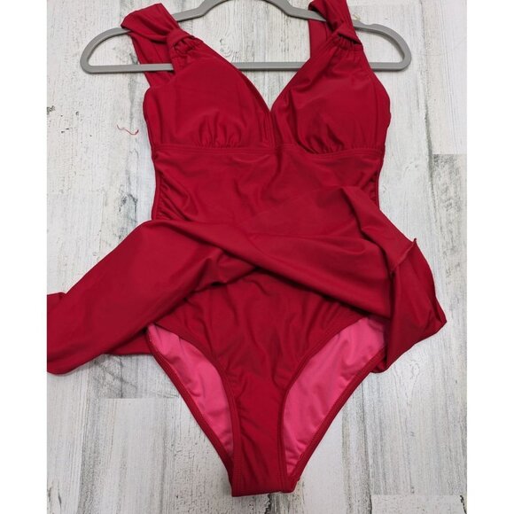 NWT one Piece Swimdress Tummy Control Swimsuit - Picture 2 of 9